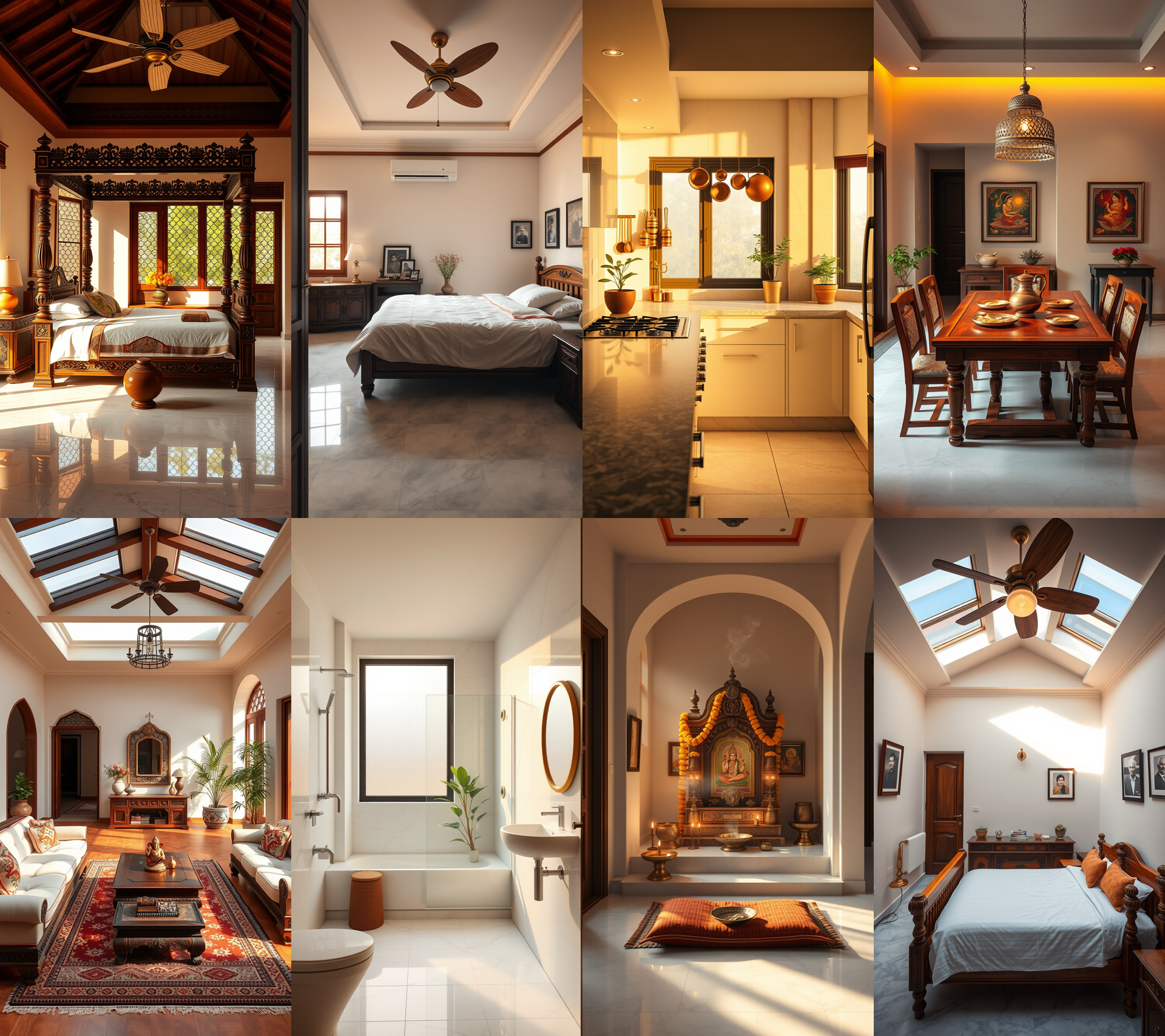 Full 3BHK photoreal grid